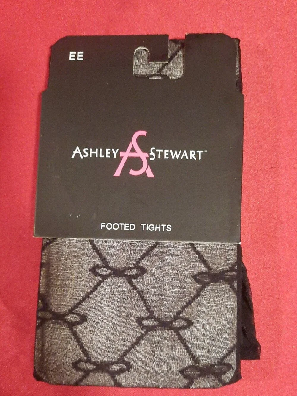 Ashley Stewart Black Patterned Footed Tights Bundle of 4 Size EE